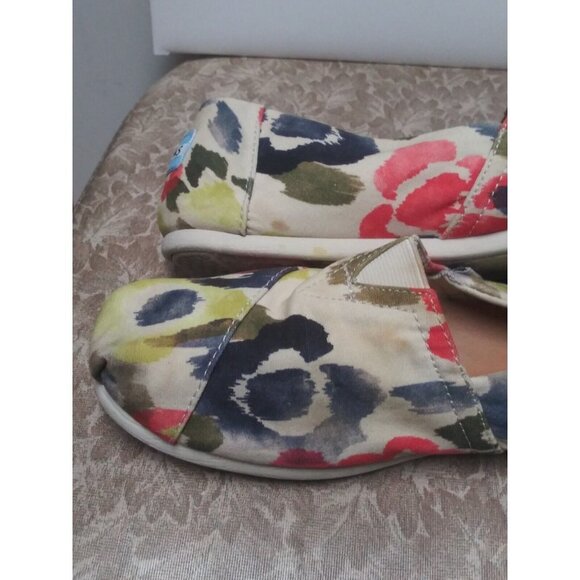Toms Spring multicolor slip-on shoes canvas fabric US Sz 10 womens UK 8 EU 42 - Picture 9 of 9
